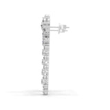 Dangle Drop Earrings Lab Grown Diamond Round Cut 14K Gold 3.79Ct