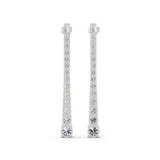 Lab Grown Diamond Long Graduation Earrings Round Cut in 14K Rose Gold 3.43ct