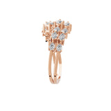 Multi Shape 1.45Ct Lab Grown Diamond Bypass Ring 14K Fine Gold
