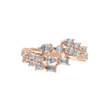 Multi Shape 1.45Ct Lab Grown Diamond Bypass Ring 14K Fine Gold