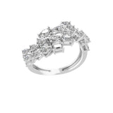 Multi Shape 1.45 Ct Lab Grown Diamond Bypass Ring 14k Fine Gold