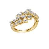 Multi Shape 1.45Ct Lab Grown Diamond Bypass Ring 14K Fine Gold