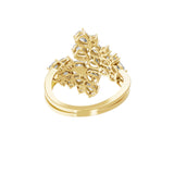 Pear Round Lab Grown Diamond Crisscross Floral Band Ring 1.95 Ct 14k Fine Gold