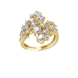 Pear Round Lab Grown Diamond Crisscross Floral Band Ring 1.95 Ct 14k Fine Gold