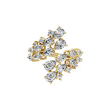 Pear Round Lab Grown Diamond Crisscross Floral Band Ring 1.95 Ct 14k Fine Gold