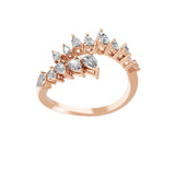 Lab Grown Diamond 0.80Ct Pear Shaped Promise Twisted Cuff Ring