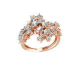 14k Fine Gold Lab Grown Diamond Multi Shaped 1.87Ct Prong Setting Bypass Ring