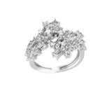 14k Fine Gold Lab Grown Diamond Multi Shaped 1.87Ct Prong Setting Bypass Ring