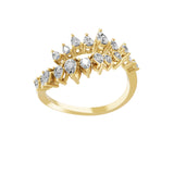 0.94Ct Pear Shaped Lab Grown Diamond Promise Ring 14K Fine Gold