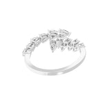 Lab Grown Pear Diamond 14K Fine Gold 0.95Ct East West Bypass Anniversary ring