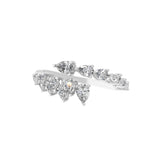 Lab Grown Pear Diamond 14K Fine Gold 0.95Ct East West Bypass Anniversary ring