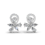 14K Fine Gold Cluster Stud Earrings Lab Grown Diamond 2.32Ct