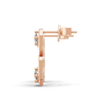 Heart Drop Stud Earrings 14K Fine Gold 0.40Ct Lab Grown Diamond