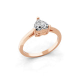 14K Yellow Fine Gold 0.75 Ct Lab Grown Diamond Solitaire Heart Shaped Ring