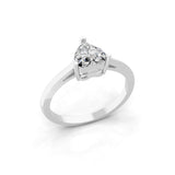 14K Yellow Fine Gold 0.75 Ct Lab Grown Diamond Solitaire Heart Shaped Ring