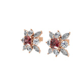 Round Ruby Marquise Cut Lab Grown Diamond 5.05Ct Stud Earrings 14K Fine Gold