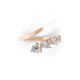 0.61Ct Round-Cut Promise Ring 14K Fine Gold Side Round Diamonds