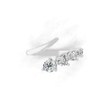 0.61Ct Round-Cut Promise Ring 14K Fine Gold Side Round Diamonds