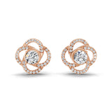 Knot Style Stud Earrings 1.53Ct 14K Fine Gold Lab Grown Diamond