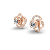 Knot Style Stud Earrings 1.53Ct 14K Fine Gold Lab Grown Diamond