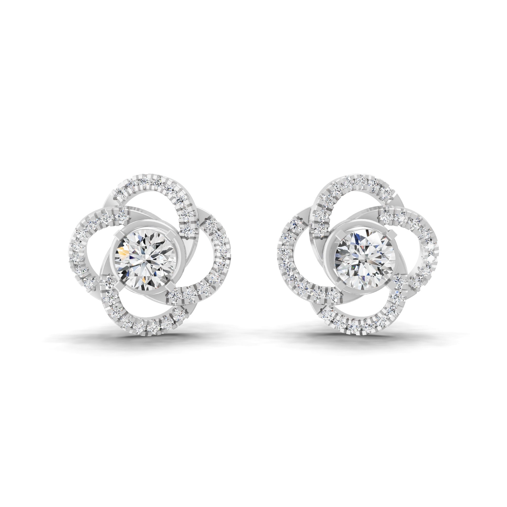Knot Style Stud Earrings 1.53Ct 14K Fine Gold Lab Grown Diamond