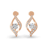 0.76Ct Halo Lab Grown Diamond Stud Earrings 14K Fine Gold