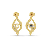 0.76Ct Halo Lab Grown Diamond Stud Earrings 14K Fine Gold