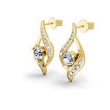 0.76Ct Halo Lab Grown Diamond Stud Earrings 14K Fine Gold