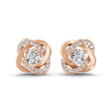 14K Fine Gold Knot Style Stud Earrings 0.77Ct Lab Grown Diamond