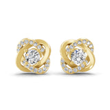 14K Fine Gold Knot Style Stud Earrings 0.77Ct Lab Grown Diamond