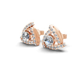 Lab Grown Diamond 1.76Ct 14K Fine Gold Halo Stud Earrings