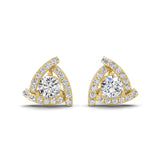 Lab Grown Diamond 1.76Ct 14K Fine Gold Halo Stud Earrings