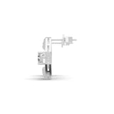 Geometric pavé Stud Earring 1.20Ct Lab Grown Diamond 14K Fine Gold