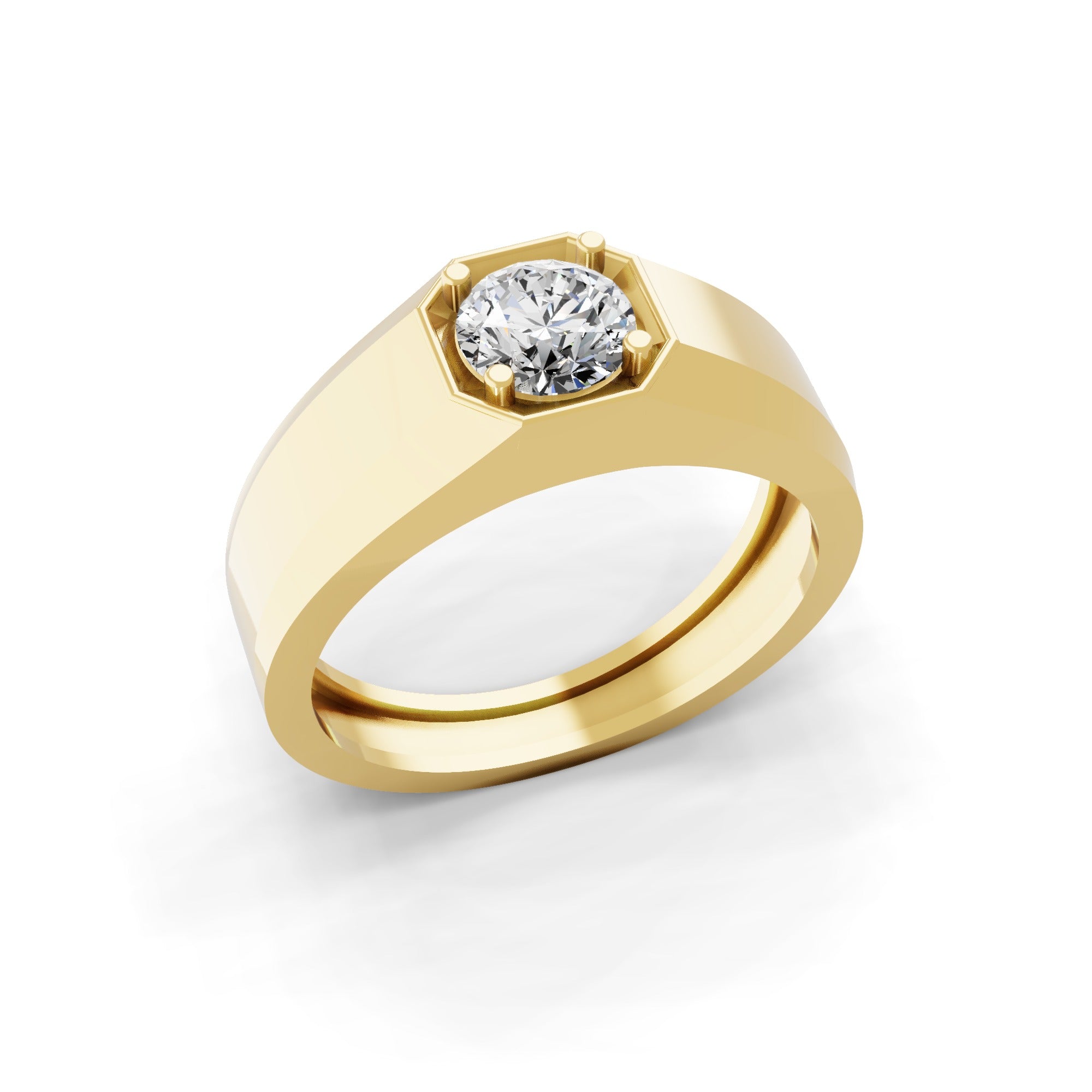 Solitaire Engagement Ring 1.25Ct Lab Grown Diamond Prong set 14K Fine Gold