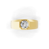 Solitaire Ring 1.25Ct Lab Grown Round Diamond Prong Set 14K Fine Gold