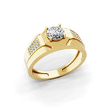 Pave Set Lab Grown Diamonds Round Cut 0.94Ct 14K Gold Engagement Ring
