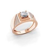 Round Cut Prong Set 1.08Ct Lab Grown Diamond Engagement Ring 14K Fine Gold