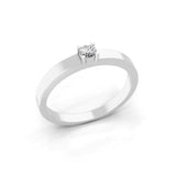 0.10Ct Lab Grown Diamond With Round Cut Solitaire Ring 14K Fine Gold