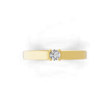 0.10Ct Lab Grown Diamond With Round Cut Solitaire Ring 14K Fine Gold