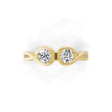 Toi et Moi Promise Ring 14K Fine Gold Lab Grown Diamond 0.50Ct