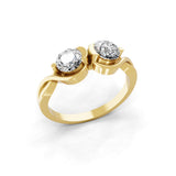14K Fine Gold 1.00Ct Twin Stone Lab Grown Diamond Promise Ring