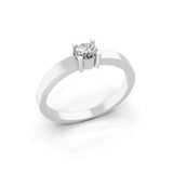 0.25Ct Lab Grown Diamond With Round Cut Solitaire Wedding Ring 14K Fine Gold