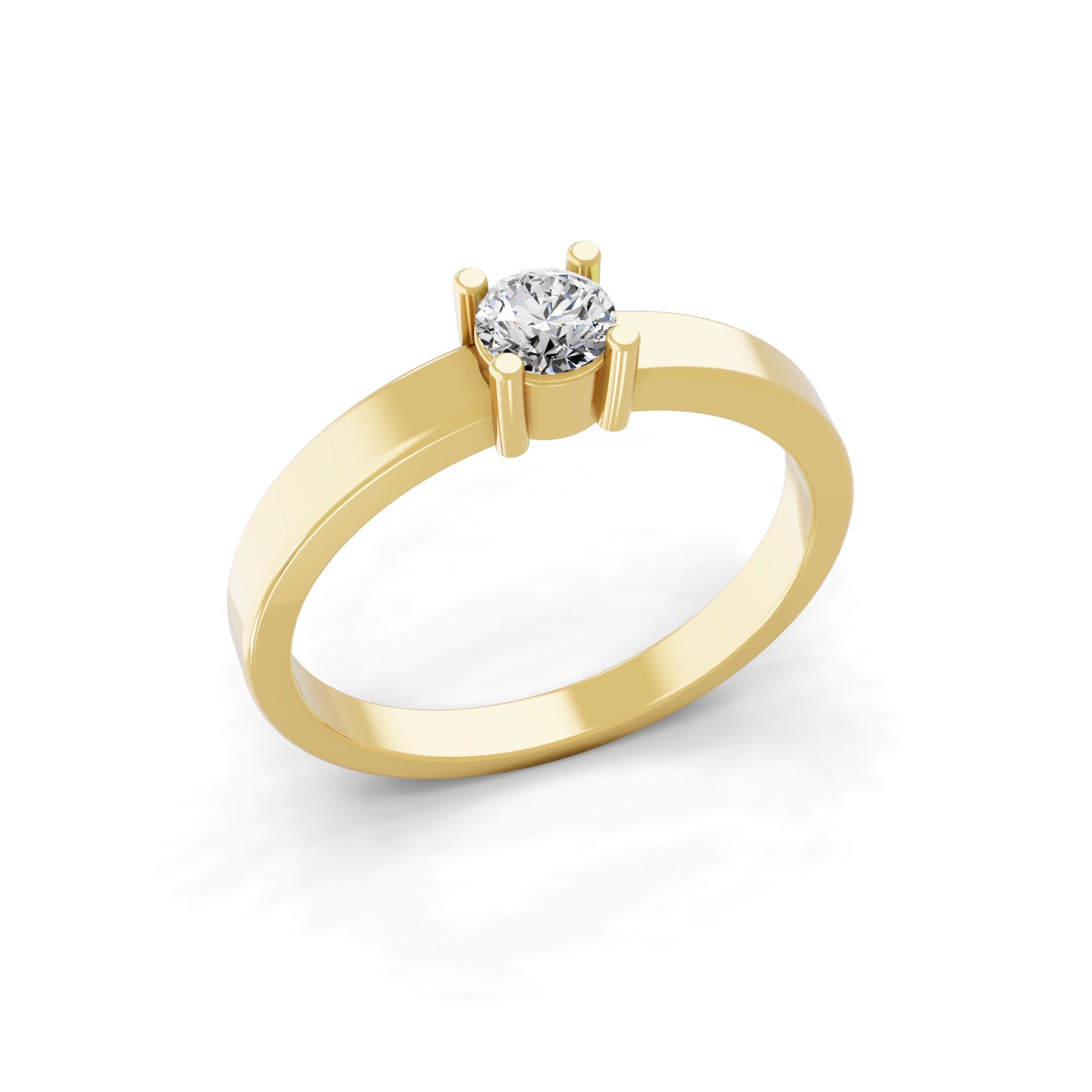 0.25Ct Lab Grown Diamond With Round Cut Solitaire Wedding Ring 14K Fine Gold