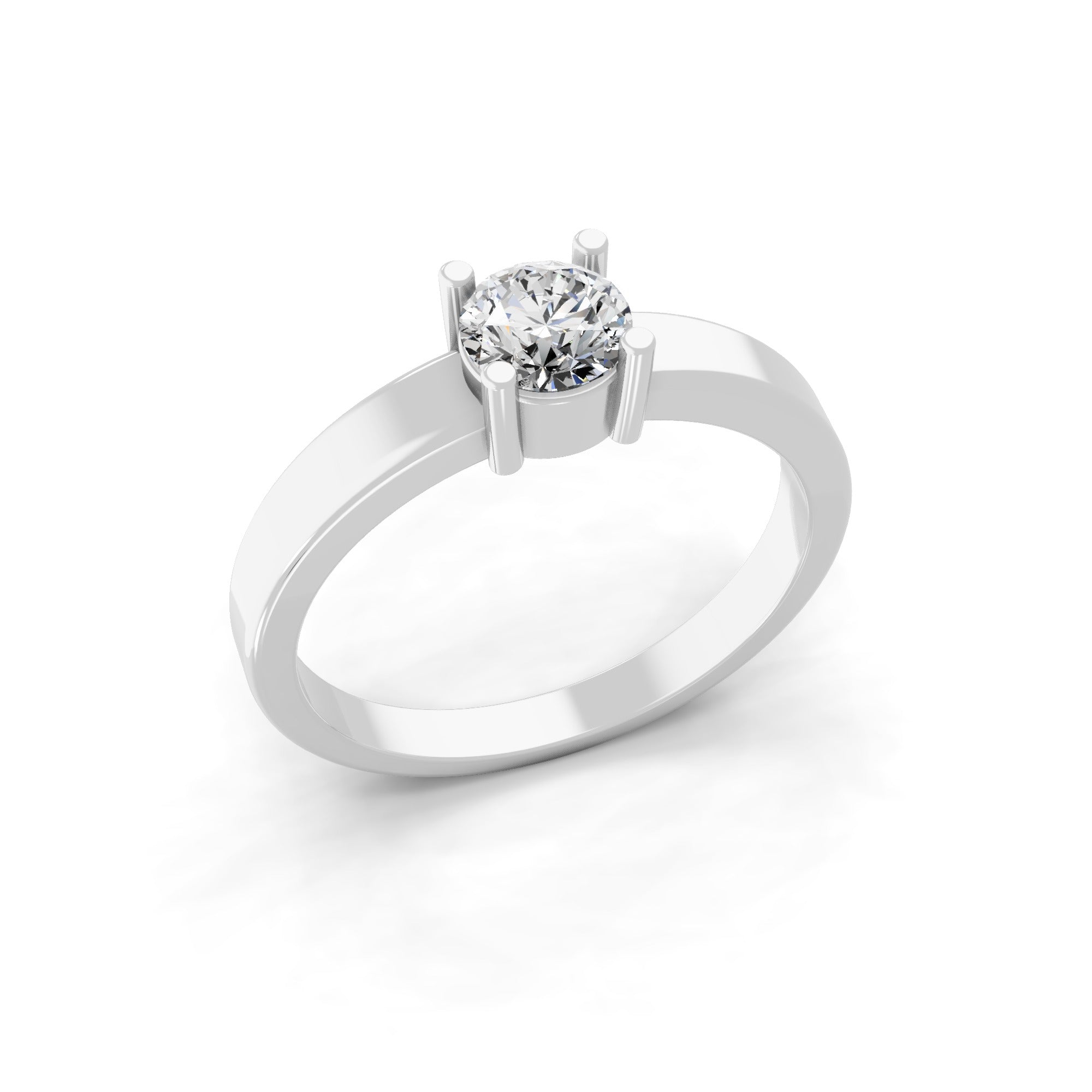 Lab Grown Diamond 0.50Ct Pear Cut Solitaire Ring 14K Fine Gold