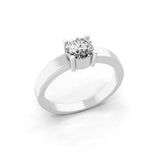 14K Fine Gold 0.75 Ct Lab Grown Diamond Round Cut Solitaire Ring