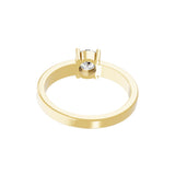 14K Fine Gold 0.75 Ct Lab Grown Diamond Round Cut Solitaire Ring