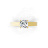14K Fine Gold 0.75 Ct Lab Grown Diamond Round Cut Solitaire Ring