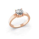 Cathedral Setting Solitaire Engagement Ring With 1.00Ct Lab Grown Diamond