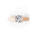 Cathedral Setting Solitaire Engagement Ring With 1.00Ct Lab Grown Diamond