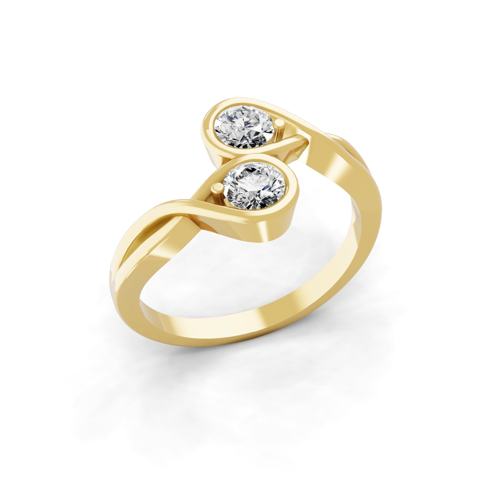 Forever Us Two Stone Lab Grown Diamond Ring 14K Fine Gold 0.50Ct